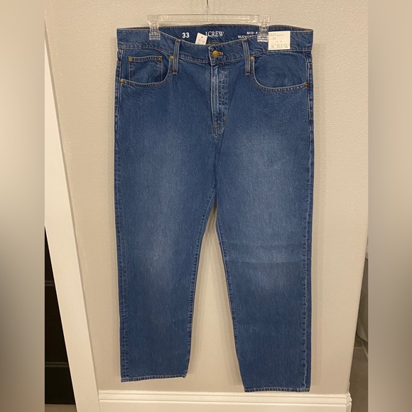 NWT J.Crew Mid-Rise Slouchy Straight Jeans Sz 33 in Turney Wash. MSRP is $148. - Picture 9 of 10